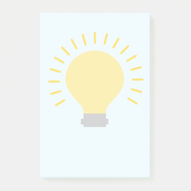 Gult Light Bulb Aqua Post-it Block (Framsida)