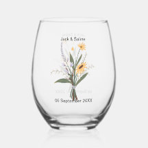 Gult Lila blommigt Minimalistisk bröllop anpassnin