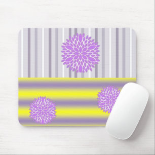 Gult Lila Blommigt Rand Mouse Pad! Muspets Musmatta
