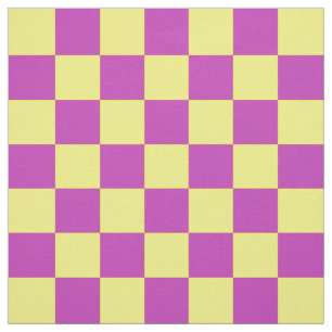Gult Lila Checker Mönster Textile Tyg