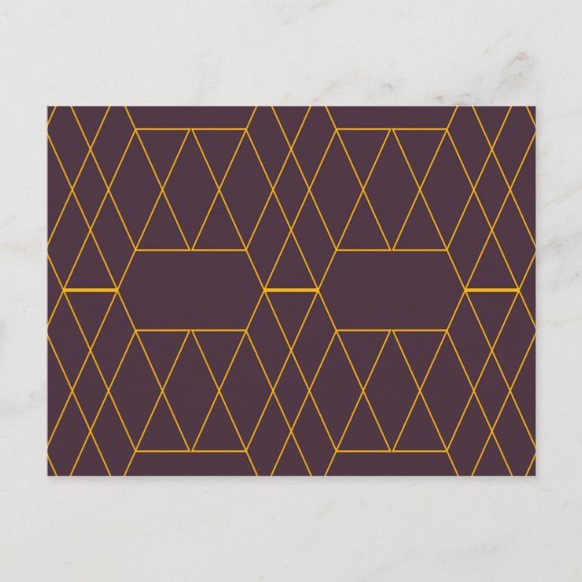 Gult, lila, enkel, modern geometrisk grafik vykort (Framsida)