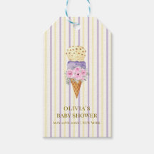 Gult Lila Flower Scoop Ice Cream Baby Shower
