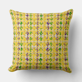 GULT LILA GRÖNT MARDI GRAS FLEUR DI LIS KUDDE