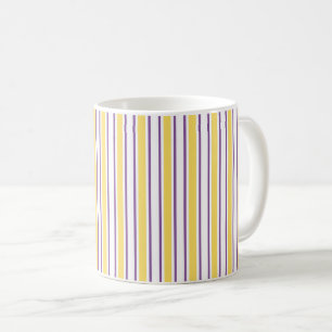Gult, lila och rand av vitkurit kaffemugg