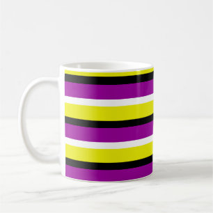 Gult Lila Rand Mönster Kaffemugg