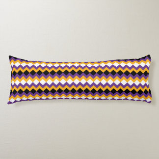 Gult, Lila, svart och vit Zigzag Chevron Kroppskudde