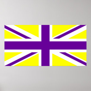 Gult Lila Union Jack Poster