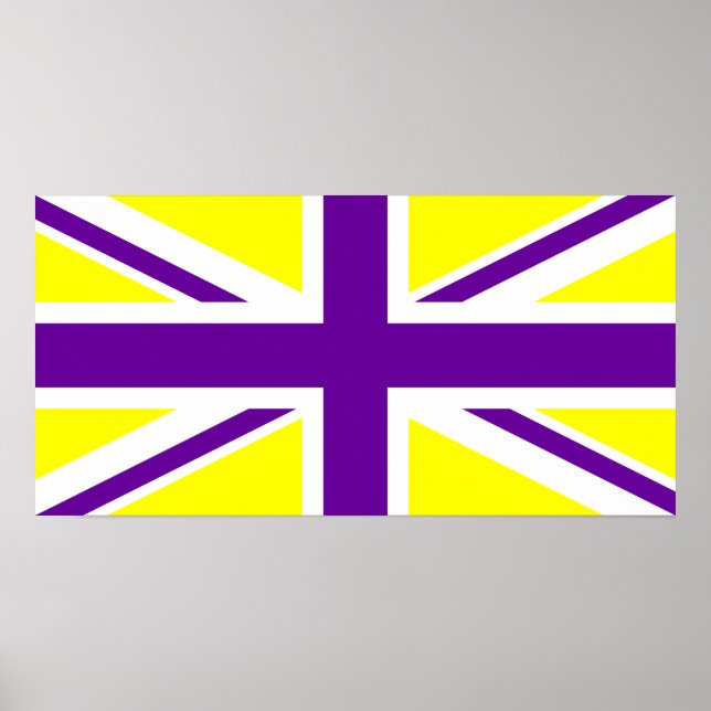 Gult Lila Union Jack Poster (Framsidan)