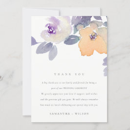 GULT LILAC LILA RO VATTENFÄRGEN BLOMMIGT BRÖLLOP TACK KORT