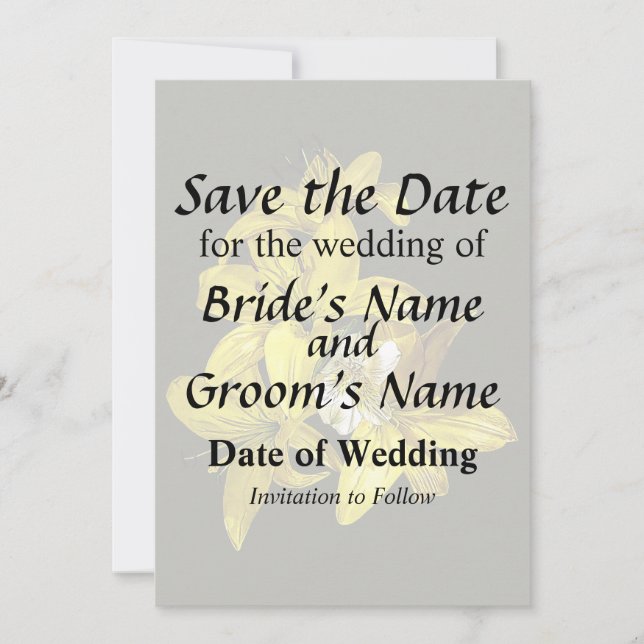 Gult Lilies-gruppen Spara Datumet (Framsida)