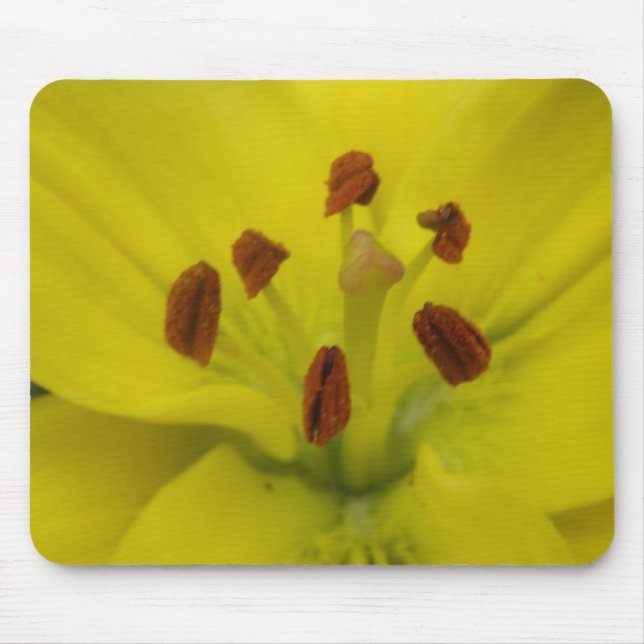 Gult Lily Blommigt Mousepad Musmatta (Framsidan)