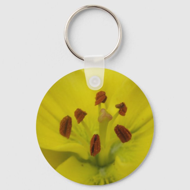 Gult Lily-Blommigt-nyckelkedja Nyckelring (Framsida)