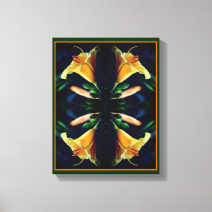 Gult Lily Flower Abstrakt Canvastryck