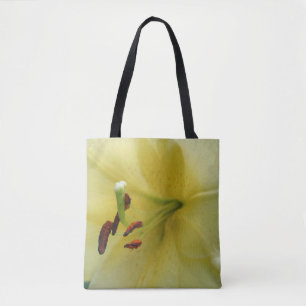 Gult Lily Flower Petals Close Up Tygkasse