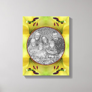 Gult Lily Flower Ram Skapar ditt eget foto Canvastryck