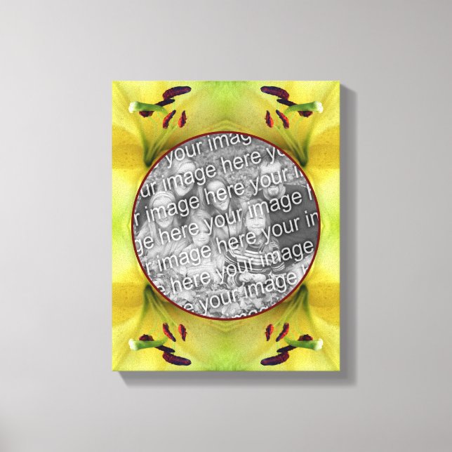 Gult Lily Flower Ram Skapar ditt eget foto Canvastryck (Framsida)
