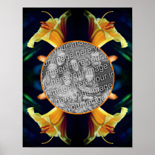 Gult Lily Flower Ram Skapar ditt eget foto Poster