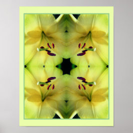 Gult Lily Flower Up Close Abstrakt Poster