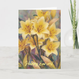 Gult Lily Flowers Faith Påsk Card Kort