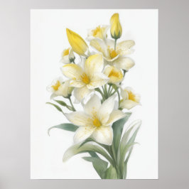 Gult Lily Flowers Poster