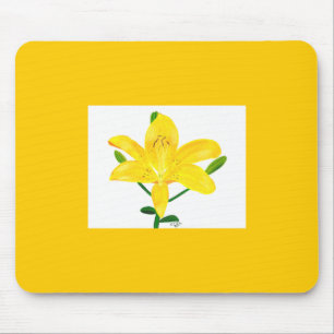 Gult Lily Grönt Löv Anpassningsbar Mousepads Musmatta
