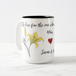 Gult Lily Mors dag Mugg