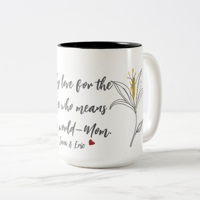 Gult Lily Mors dag Mugg (Framsida höger)