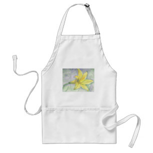 Gult Lily Painting in Acrylic Förkläde