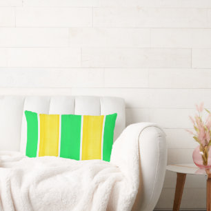 Gult Lime Cabana Rand Dekorativ kudde