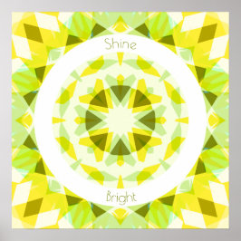 Gult Lime Green Shine Bright Star Dopamin Decor Poster
