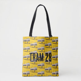 Gult Lissabon Tram 28 Tote Bag Tygkasse