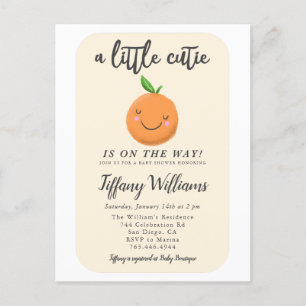 Gult Little Cutie Gender Neutral Baby Shower Inbjudan Vykort