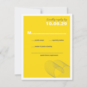 Gult Loopy Kärlek Linjer Bröllop OSA Card Kort