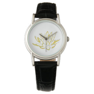 Gult Lotus Blom Boho-tillbehör Kvinnor Armbandsur