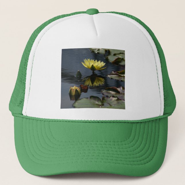 Gult Lotus Waterlilies Hat Keps (Framsida)