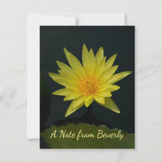 Gult Lotus Waterlily Anteckningskort