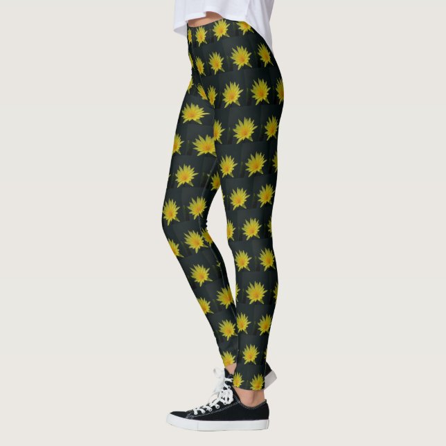 Gult Lotus Waterlily Leggings (Vänster)