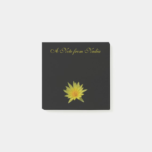 Gult Lotus Waterlily PostIT Notes Post-it Block (Framsida)