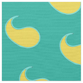 Gult Löv om grönten Turquise Tyg