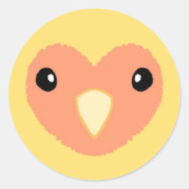 Gult Lovebird Cute Sticker Runt Klistermärke