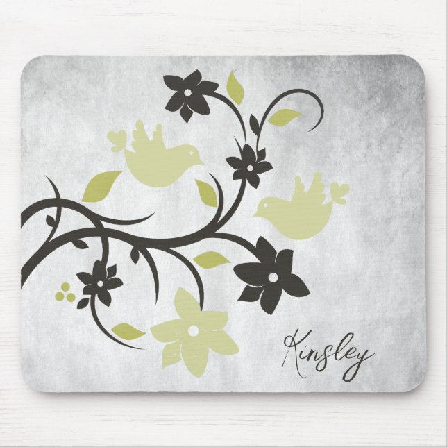 Gult Lovebird Personlig Mouse Pad Musmatta (Framsidan)
