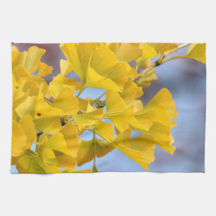 Gult Lövs Ginkgo Träd Kökshandduk