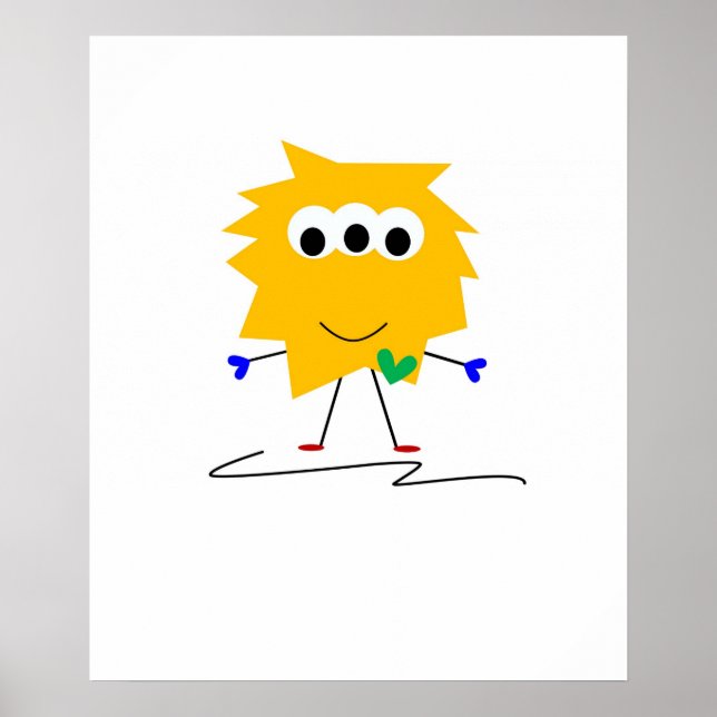 Gult Luddigt Monster Poster (Framsidan)
