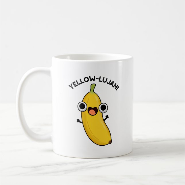 Gult-lujah Funny Banana Pun Kaffemugg (Vänster)