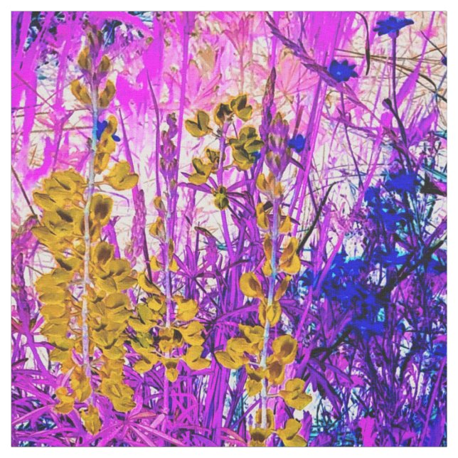 Gult Lupine Fabric Tyg (Provkarta)