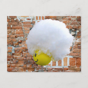 Gult Lycklig Ansikte Antenna Topper, Fluffy Snö Ha Vykort