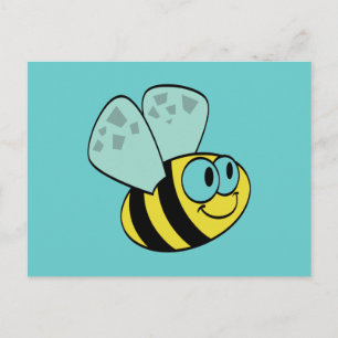 Gult Lycklig Bee Tshirts och presenter Vykort