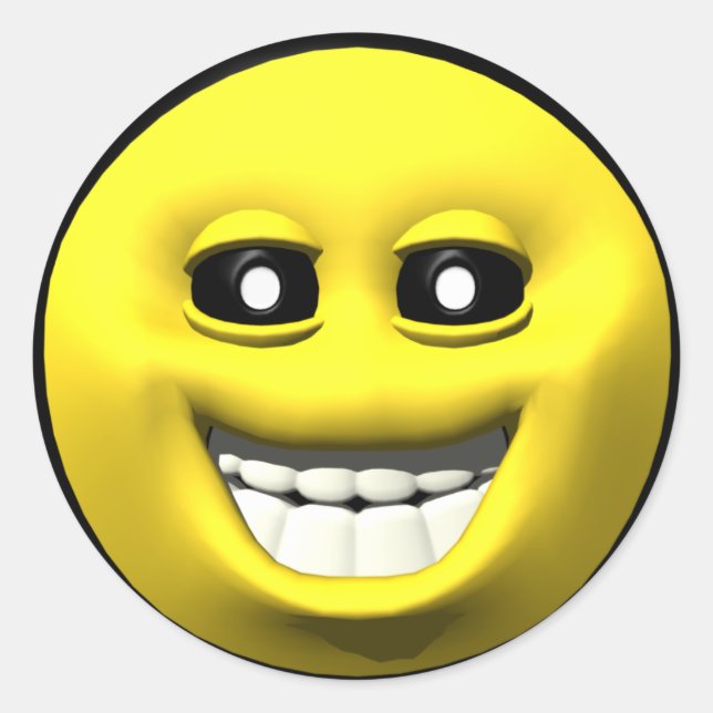 Gult lycklig runt klistermärke (Framsida)