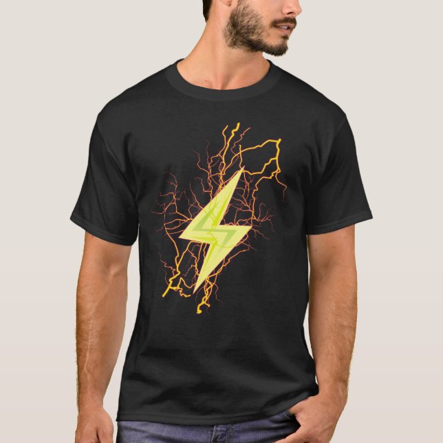gult Lyftbult, tunn och kraftfull T Shirt (Framsida)