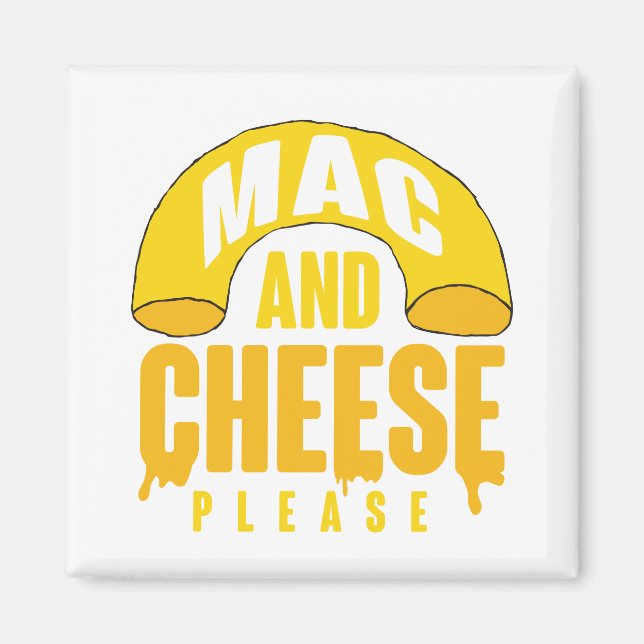 Gult Macaroni Cheese för barn Mac och Cheese Magnet (Framsidan)